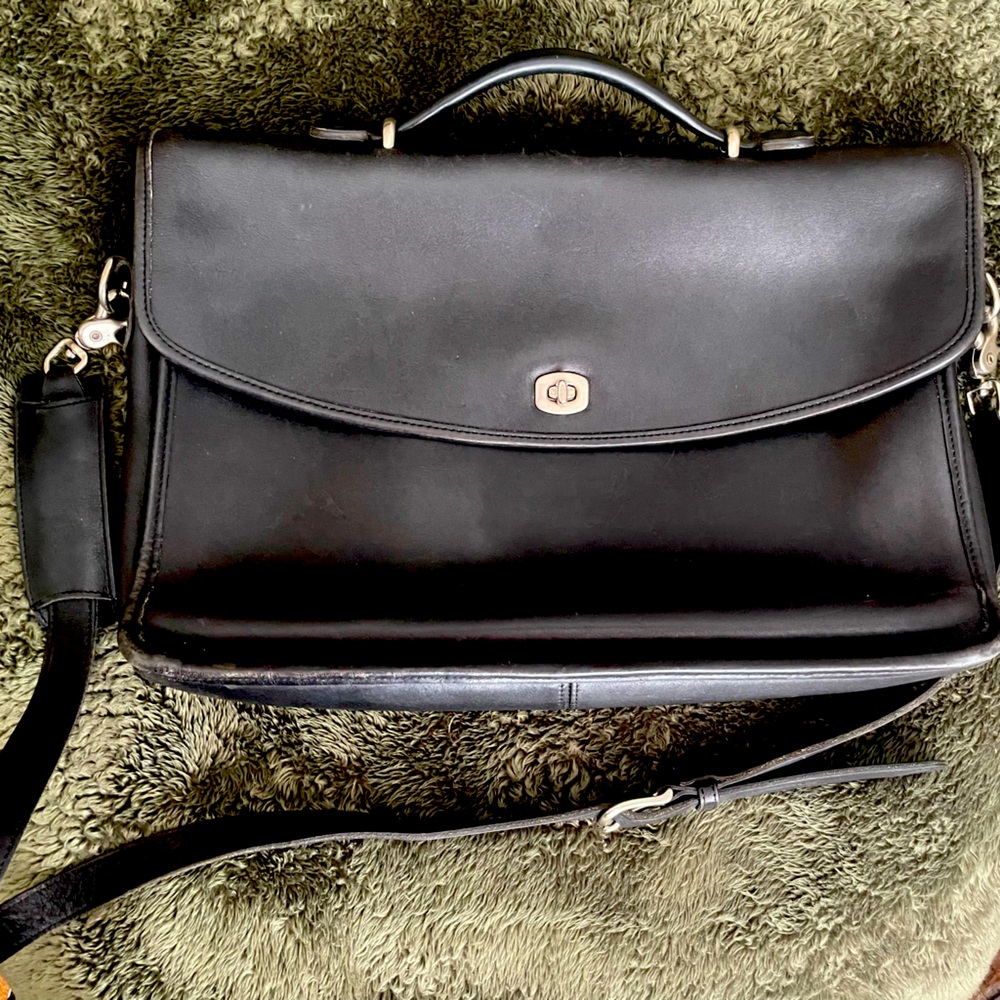 Coach Leather Briefcase 11x15x3”